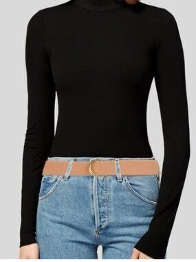 B-Low the Belt Mia Gold and Tan Chic Glam Business Casual Accent Belt NWT OS